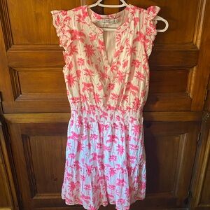 Vineyard Vines Pink Palm Print Mini Dress